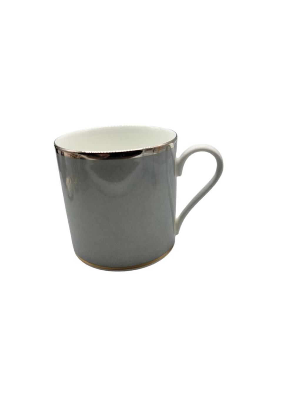 Mikasa Tea Cup Bone China Grandeur Silver CH402 Japan Gold Rim 3" Tall - Picture 9 of 13